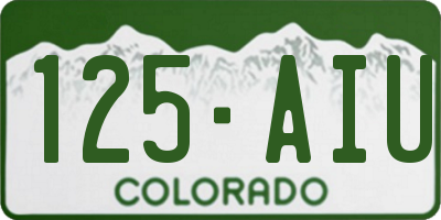 CO license plate 125AIU