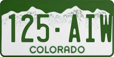 CO license plate 125AIW