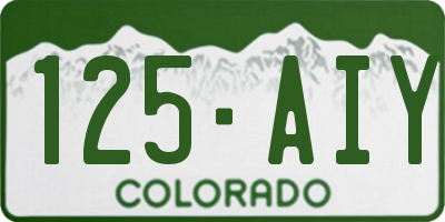 CO license plate 125AIY