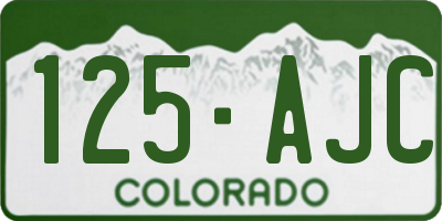 CO license plate 125AJC