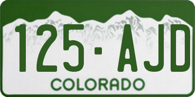 CO license plate 125AJD