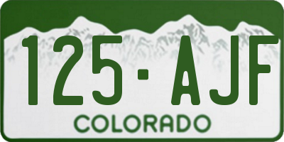 CO license plate 125AJF