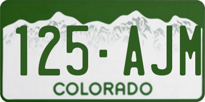 CO license plate 125AJM