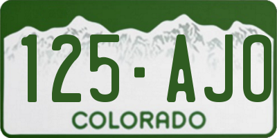 CO license plate 125AJO
