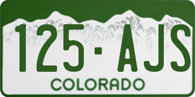 CO license plate 125AJS