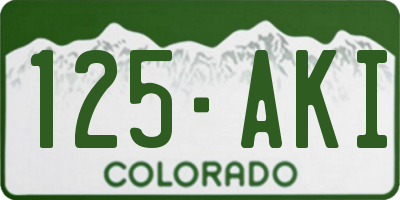 CO license plate 125AKI