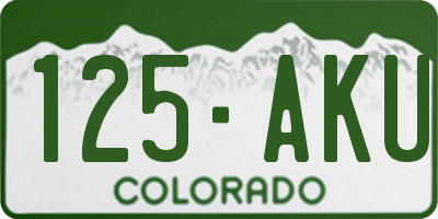 CO license plate 125AKU