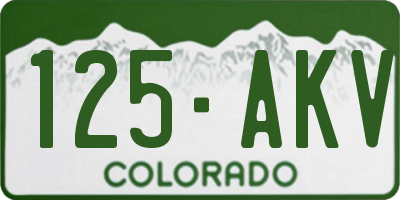 CO license plate 125AKV