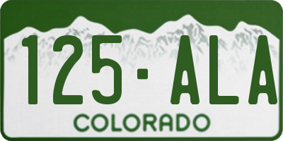 CO license plate 125ALA