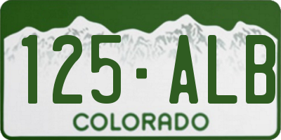 CO license plate 125ALB