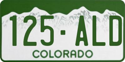 CO license plate 125ALD