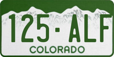 CO license plate 125ALF