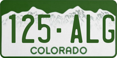CO license plate 125ALG