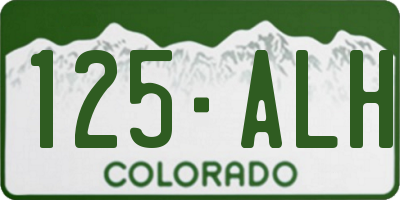 CO license plate 125ALH