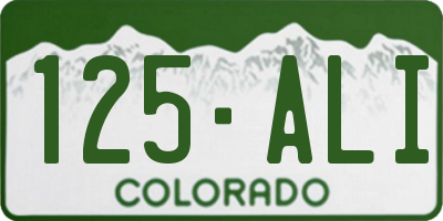 CO license plate 125ALI