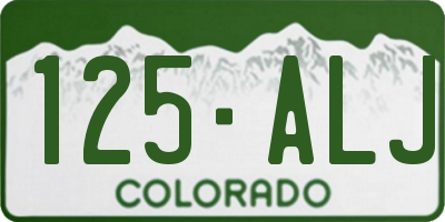 CO license plate 125ALJ