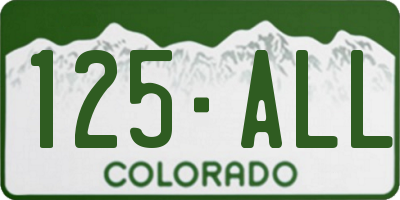 CO license plate 125ALL