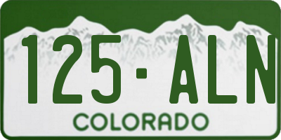 CO license plate 125ALN