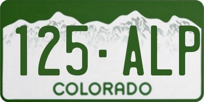 CO license plate 125ALP