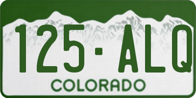 CO license plate 125ALQ