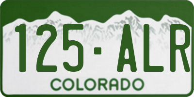 CO license plate 125ALR