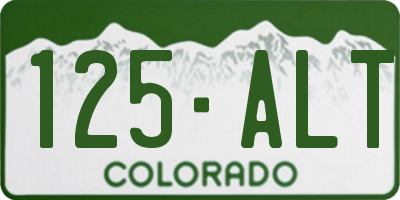 CO license plate 125ALT