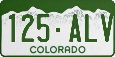 CO license plate 125ALV
