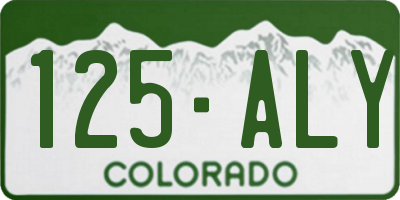 CO license plate 125ALY
