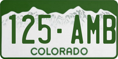 CO license plate 125AMB