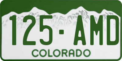 CO license plate 125AMD