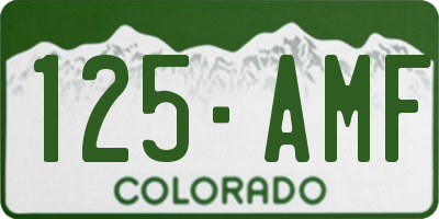 CO license plate 125AMF