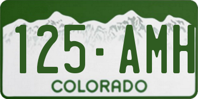 CO license plate 125AMH