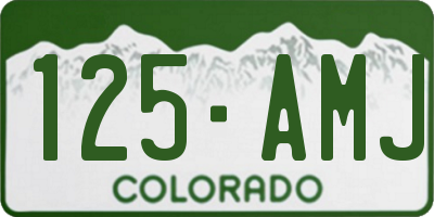 CO license plate 125AMJ
