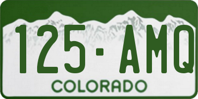 CO license plate 125AMQ