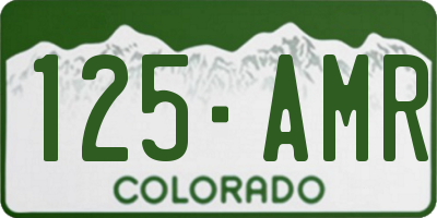 CO license plate 125AMR