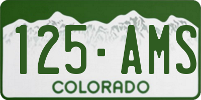 CO license plate 125AMS