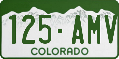 CO license plate 125AMV