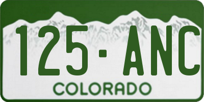 CO license plate 125ANC