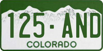 CO license plate 125AND