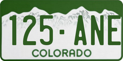 CO license plate 125ANE