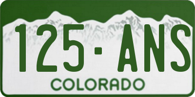 CO license plate 125ANS