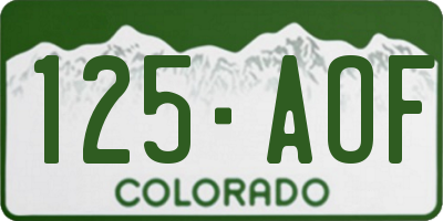 CO license plate 125AOF
