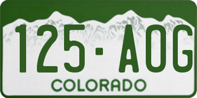 CO license plate 125AOG