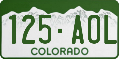 CO license plate 125AOL