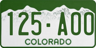 CO license plate 125AOO