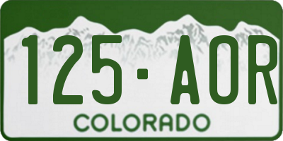 CO license plate 125AOR