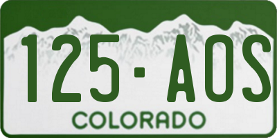 CO license plate 125AOS