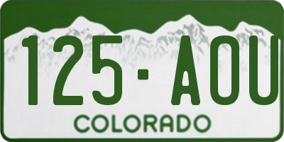 CO license plate 125AOU