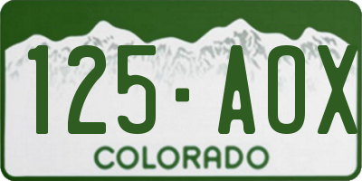 CO license plate 125AOX