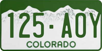 CO license plate 125AOY